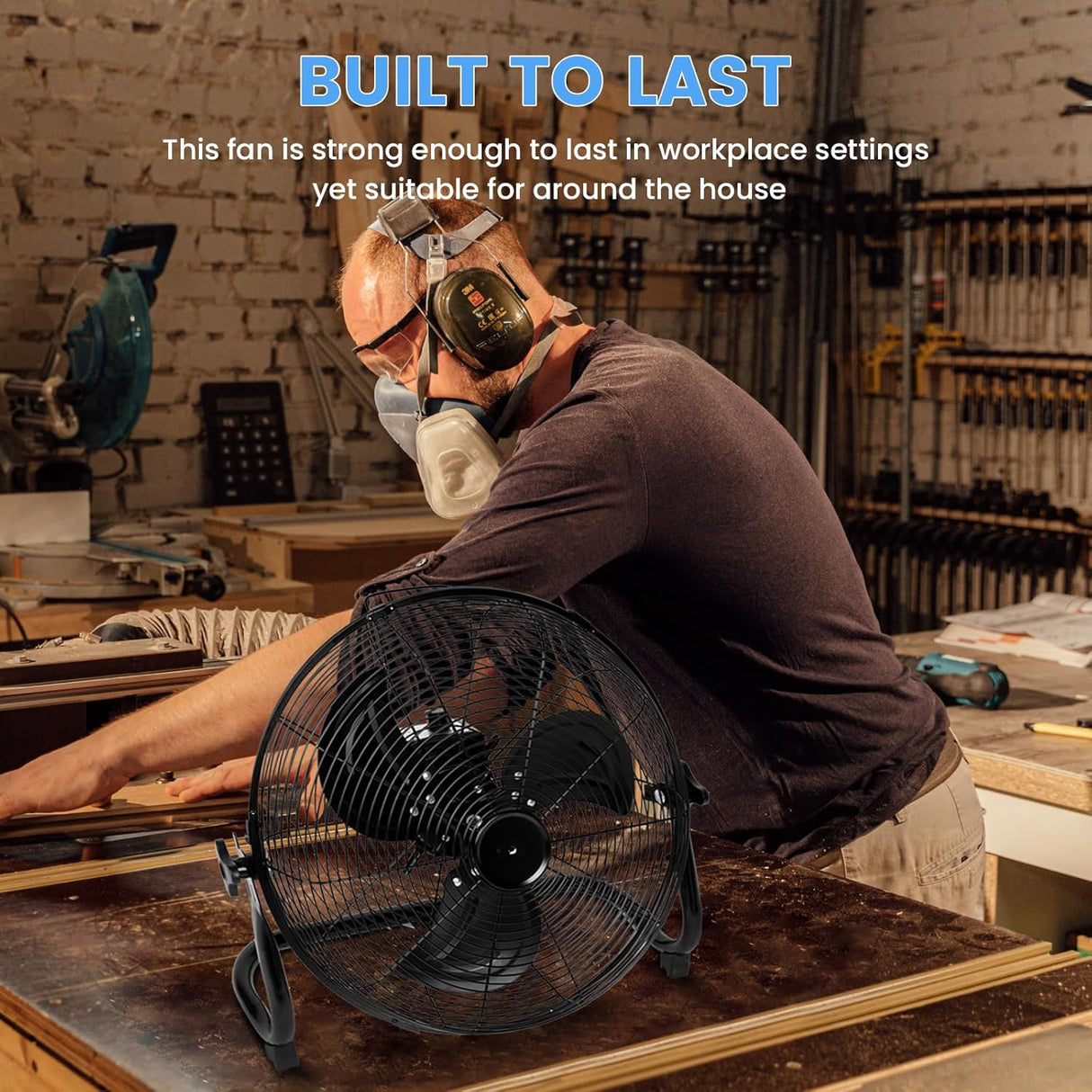 Ventilador de Piso a Batería Simple Deluxe, Recargable 12