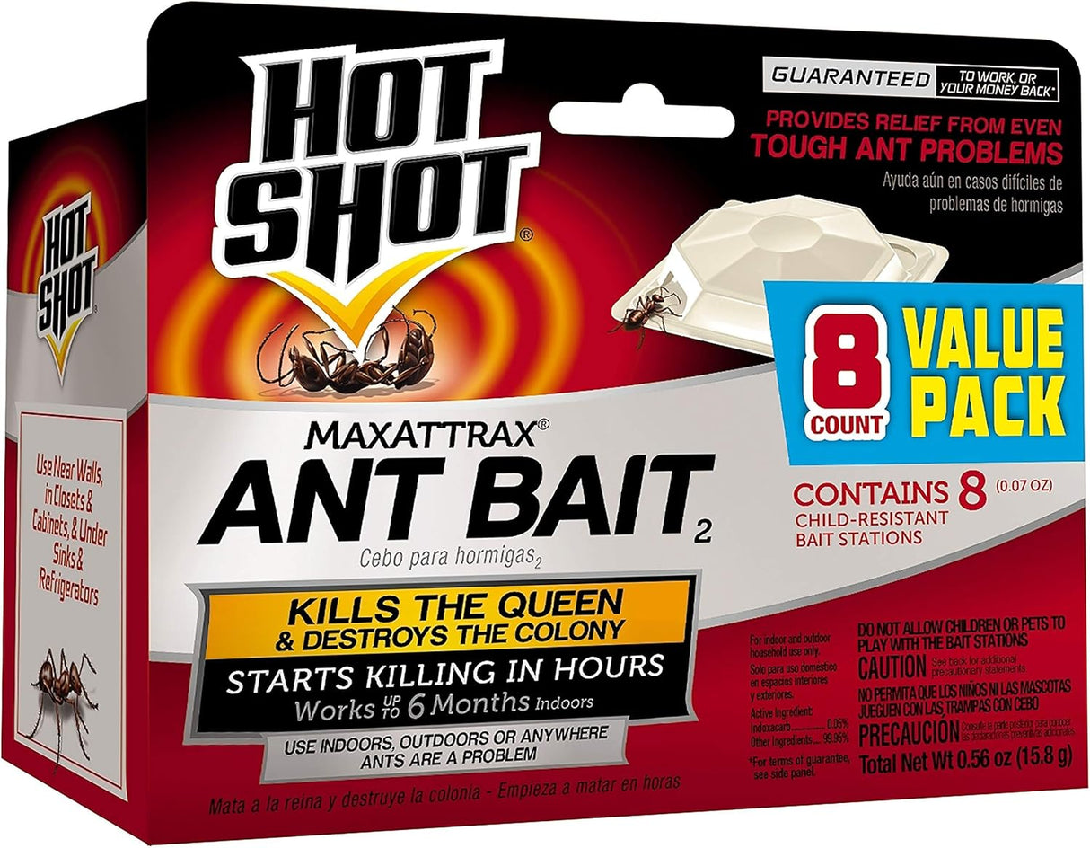 Cebo Ant Bait Hot Shot, Mata Reina y Colonia, 8 Cuenta