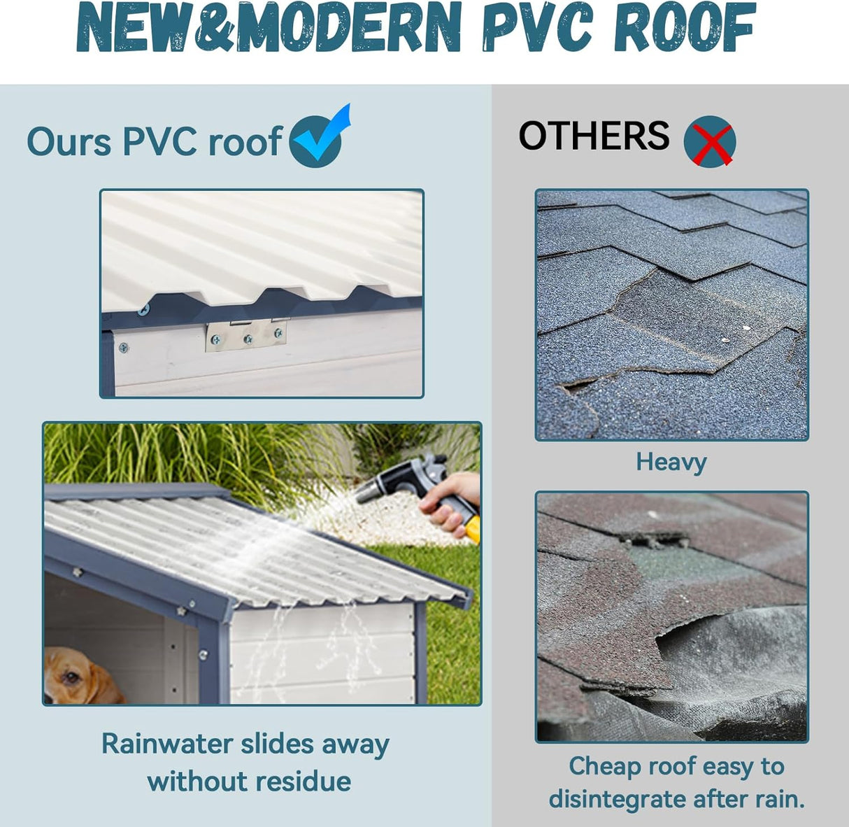 Casa grande para perros techo de PVC Petsfit