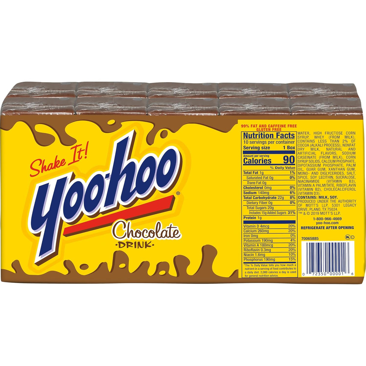 Bebida de Chocolate Yoo-hoo, 6.5 fl oz, 4 Paquetes de 10