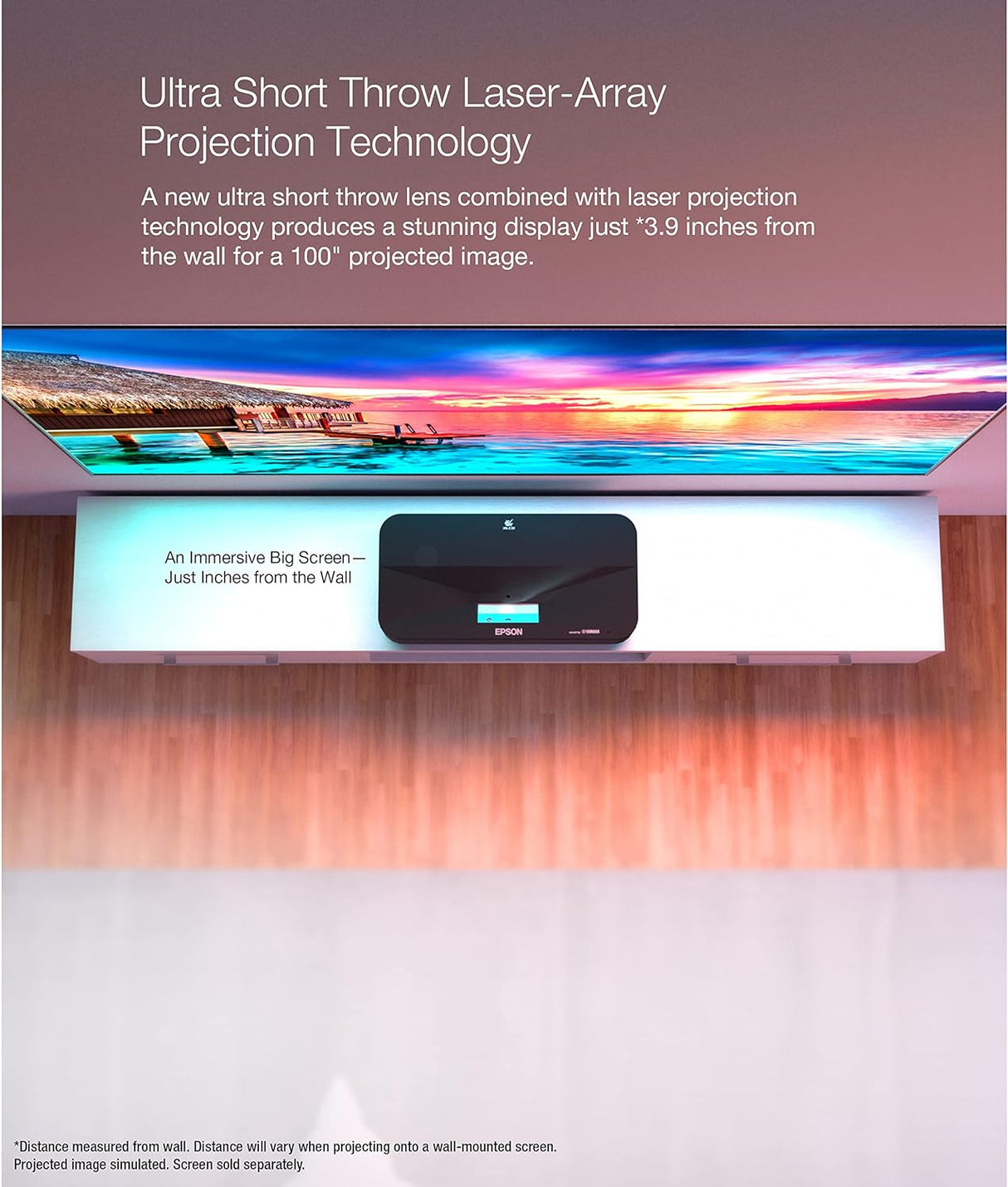 Proyector Epson EpiqVision Ultra LS800, 4K, 4000 lúmenes, 150