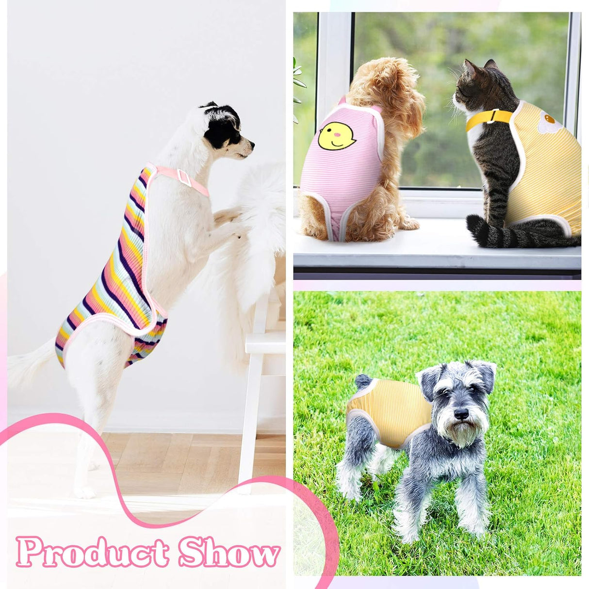 3 piezas de pañales sanitarios a rayas tirantes reutilizables