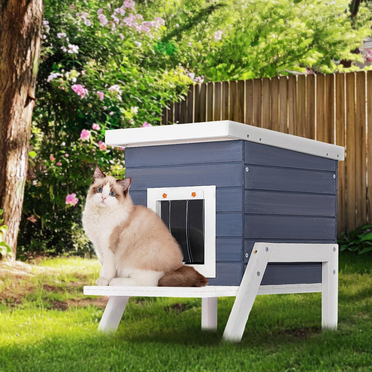 Casa para gatos al aire libre pies altos aislados Petsfit