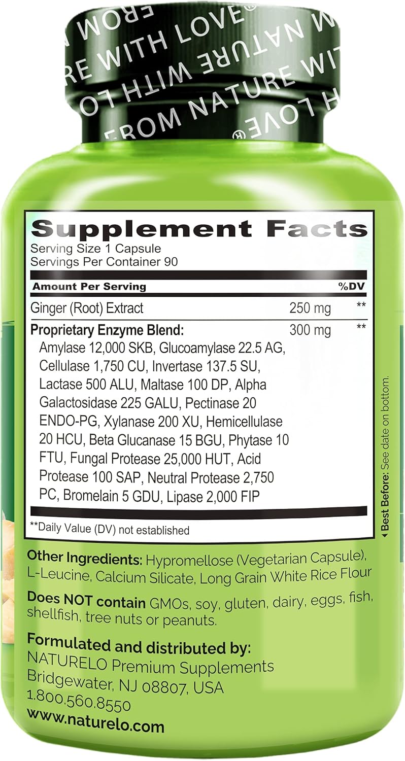 Suplemento Enzimas digestivas 15 enzimas más jengibre 90 und