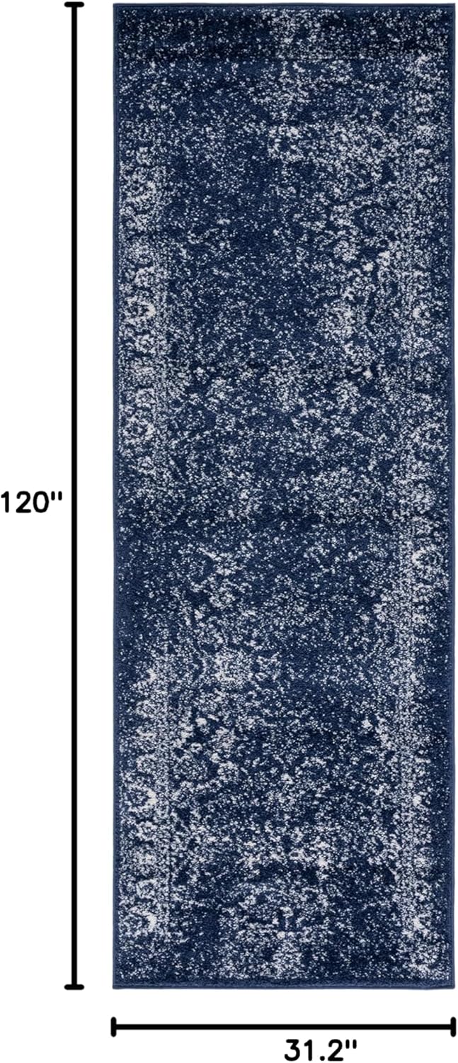 Runner de alfombra oriental desgastada, fácil cuidado, ADR109N