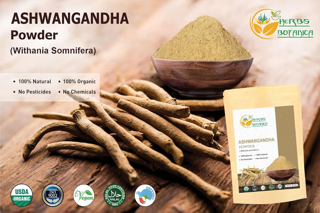 Polvo Orgánico de Raíz de Ashwagandha, Suplemento Ayurvédico