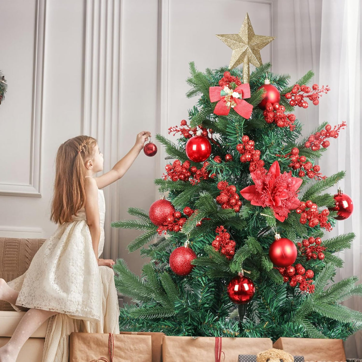 14 Pcs Ramas Artificiales con Brillo - Decoración Navidad 2024