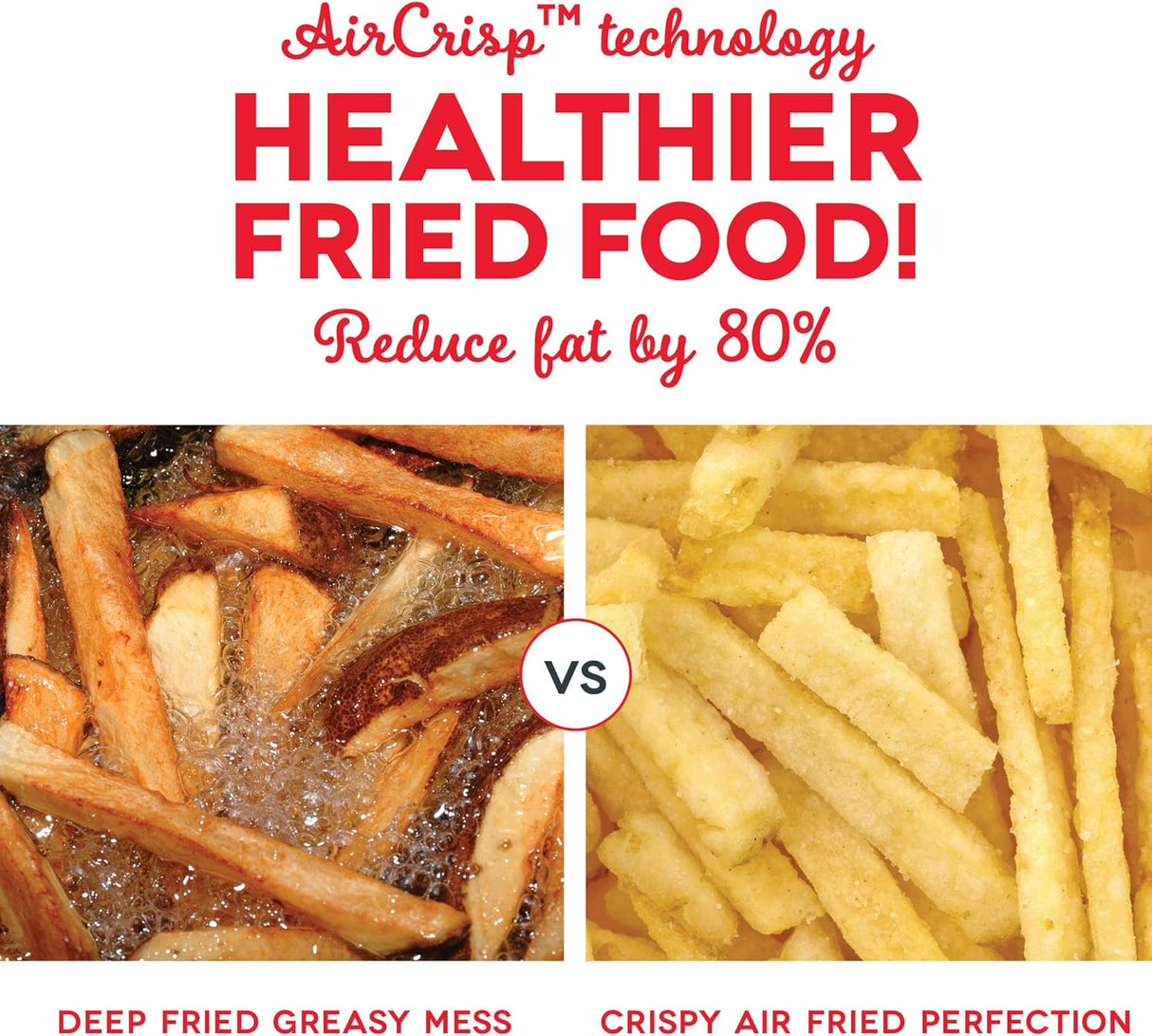 Freidora de Aire Compacta DASH, 2 Quart, Control de Temperatura