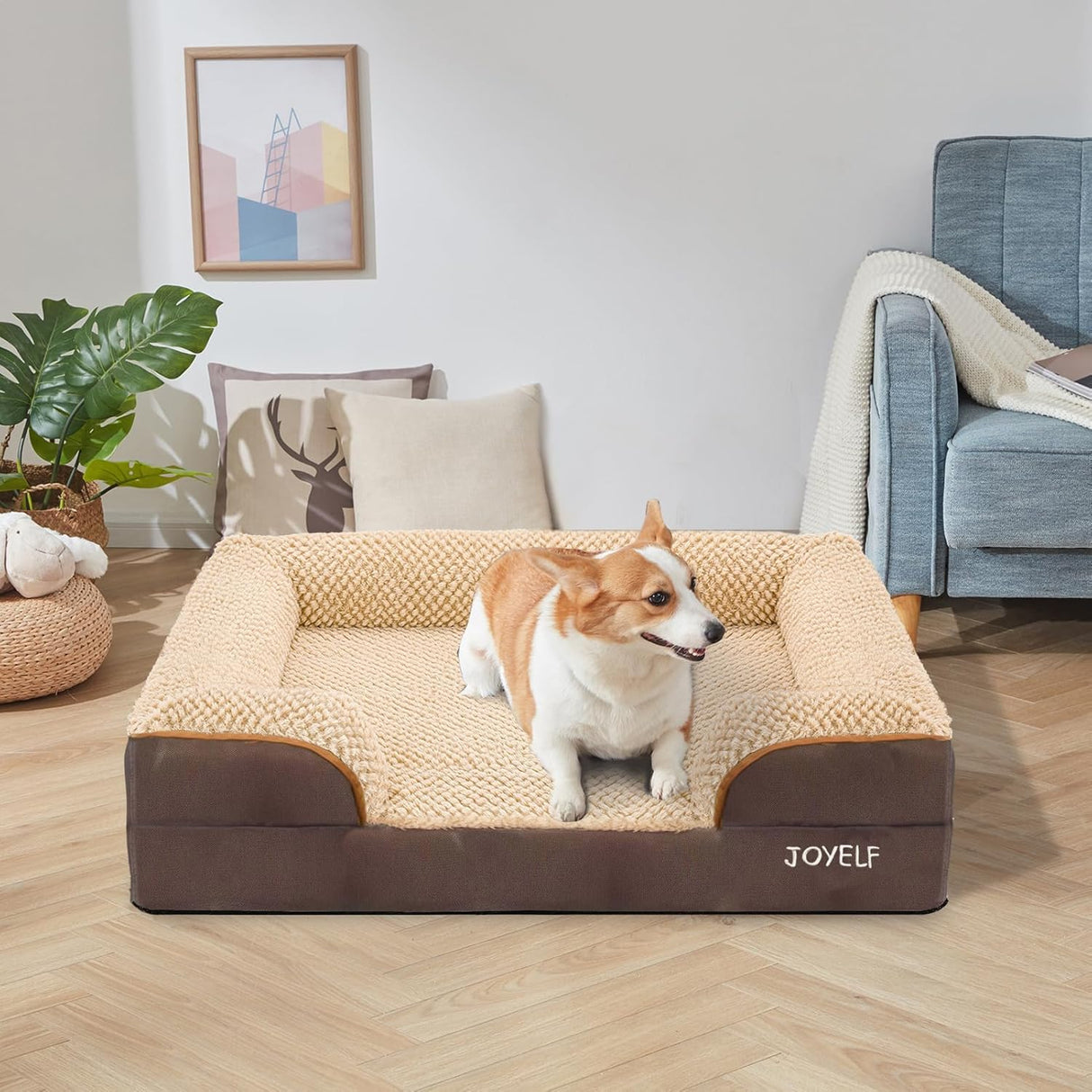 Cama ortopédica para perros grandes JOYELF, espuma, impermeable