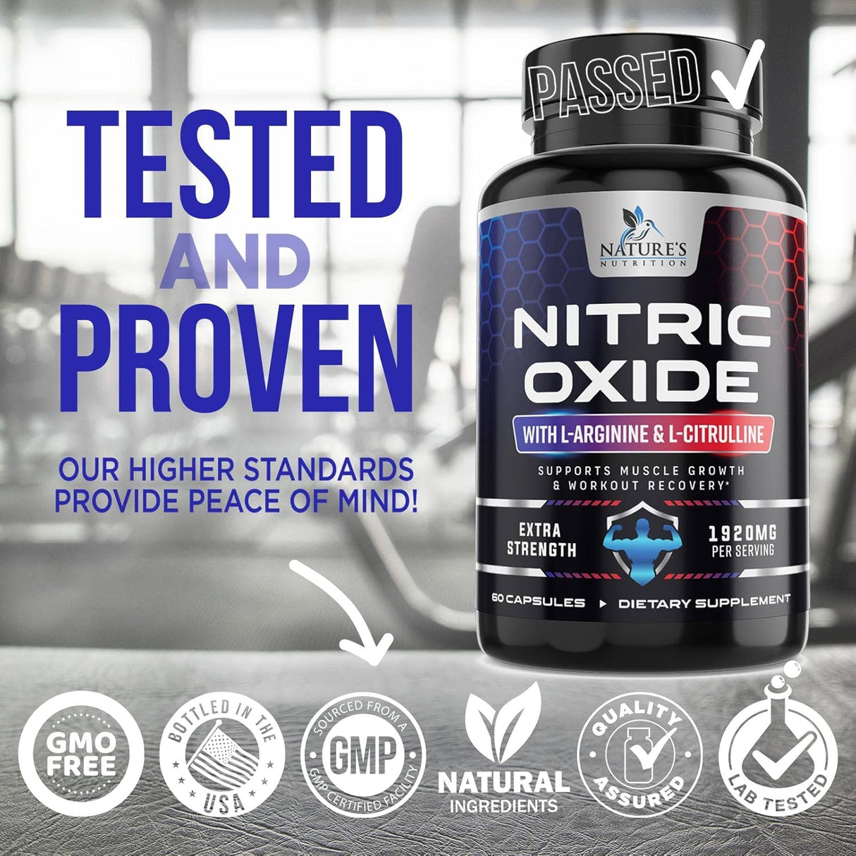 Suplemento de óxido nítrico extra fuerte L arginina 60 und