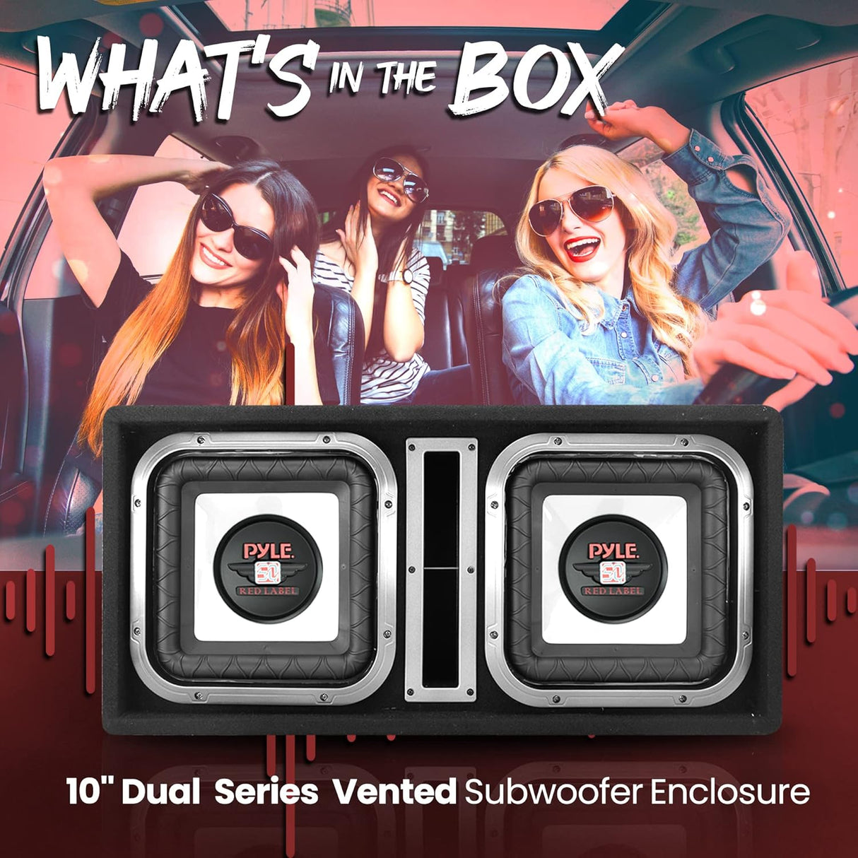 Parlante de caja de subwoofer dual PYLE PLSQ210BS