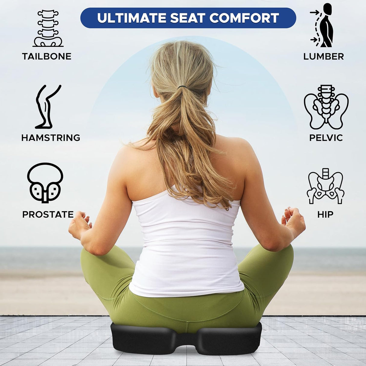 Cojín de Espuma EcoNour para Dolor de Espalda y Cola