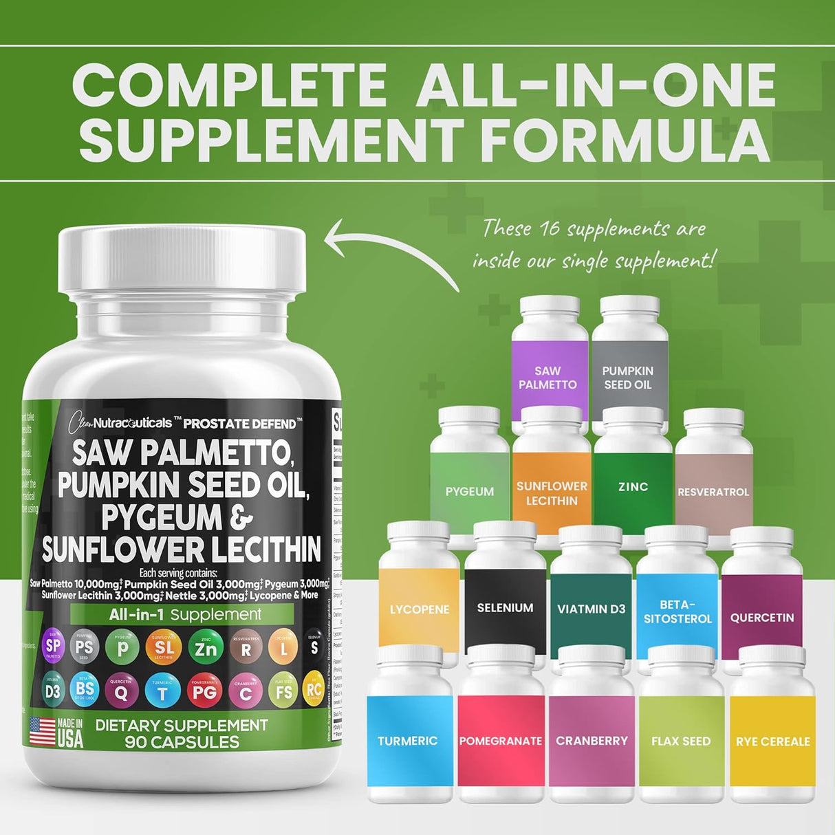 Suplemento Clean Nutraceuticals Saw Palmetto 10000 mg