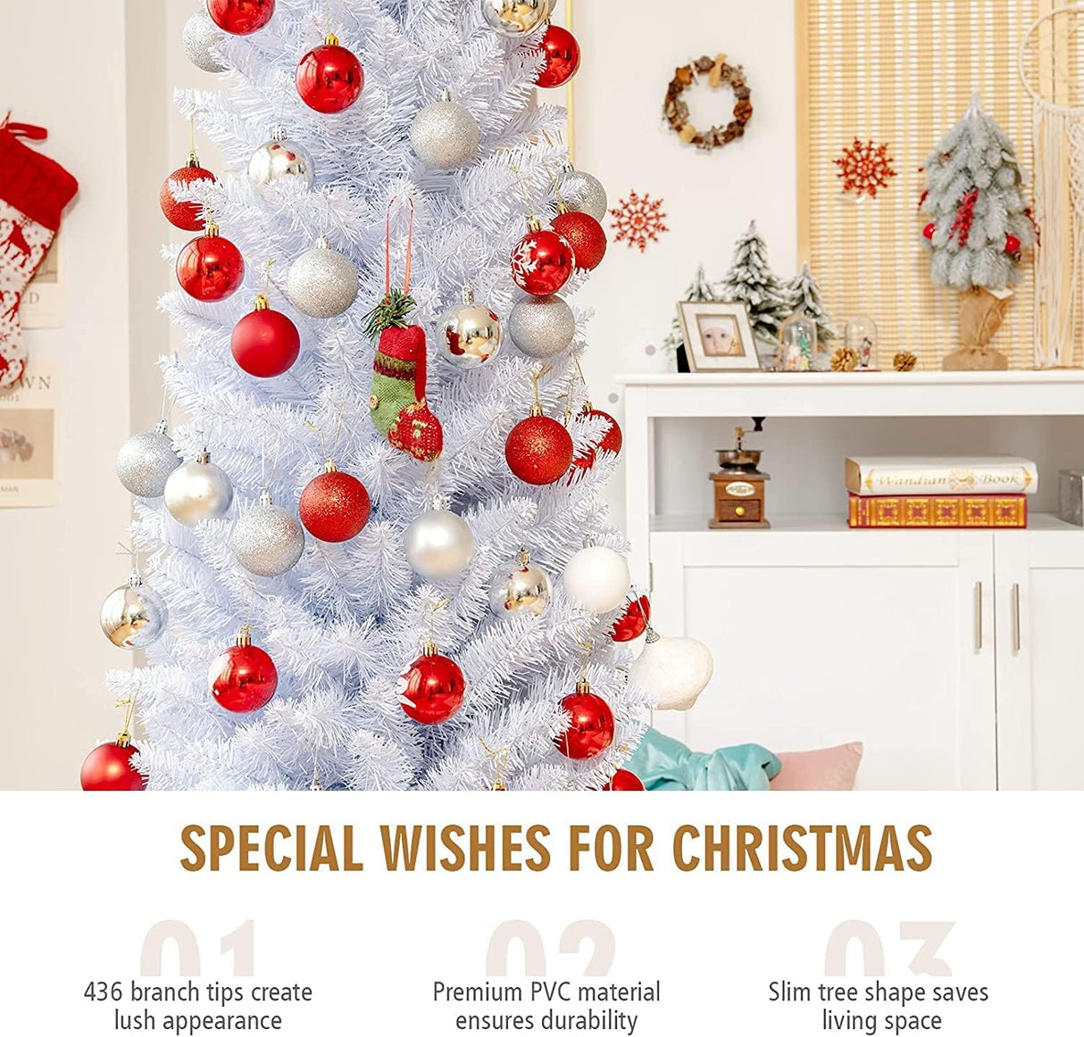 Árbol de Navidad CHEFJOY 7FT, 436 ramas, diseño con bisagras
