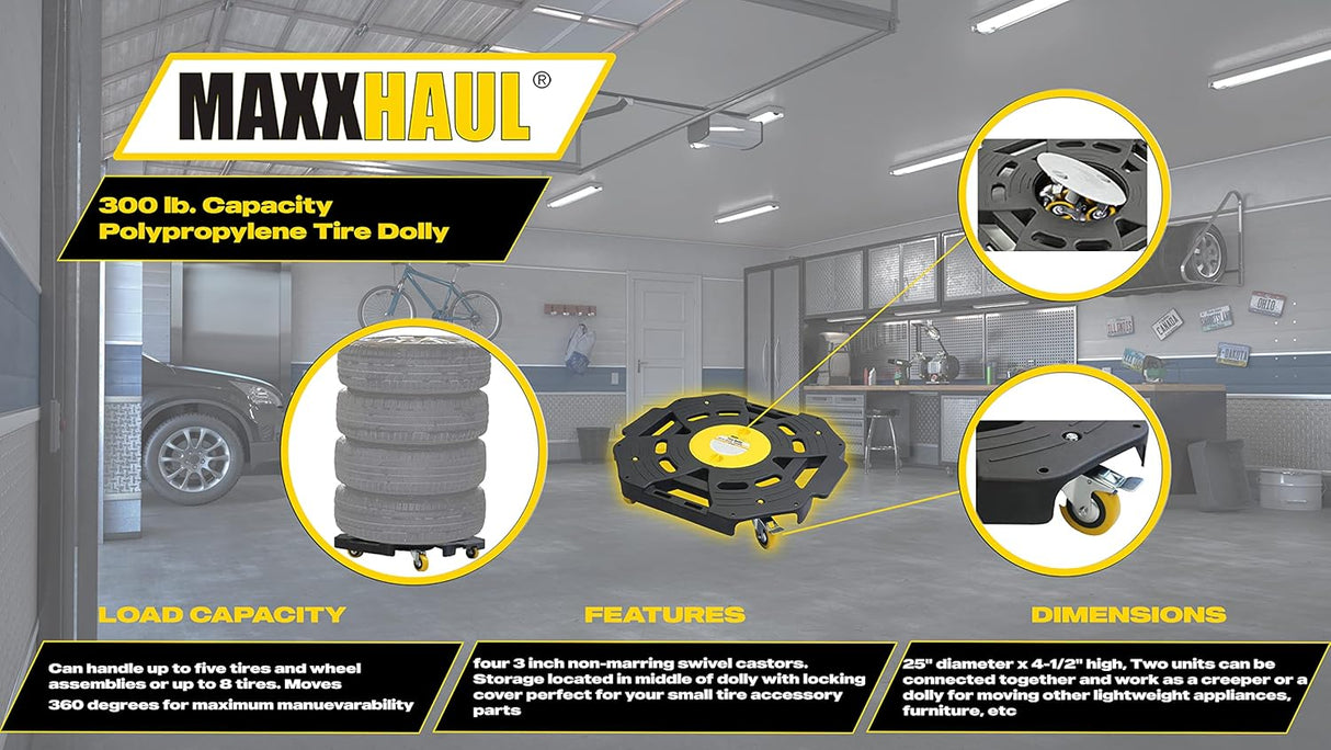 Carretilla para llantas MaxxHaul 80746, capacidad 300 lb.
