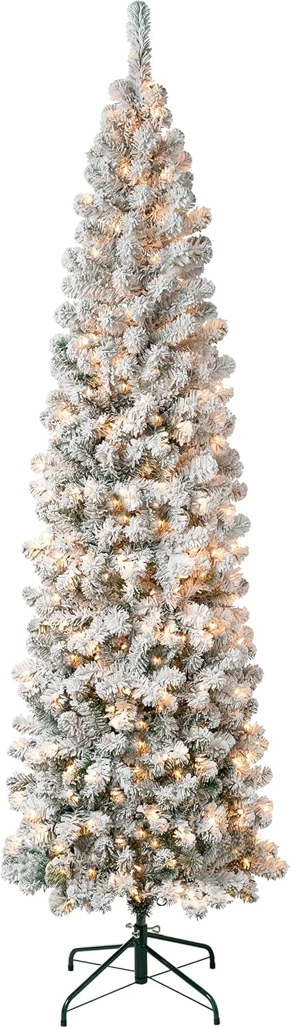 Árbol de Navidad Flocked Preiluminado National Tree 7.5 ft