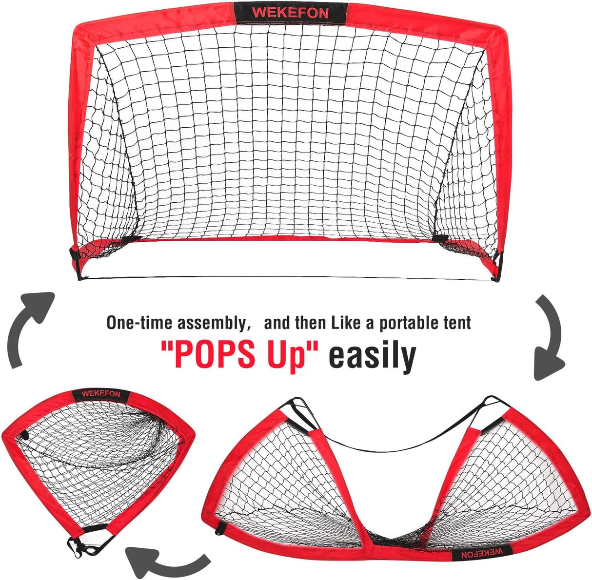 Juego de 2 redes de fútbol portátiles plegables, con bolso