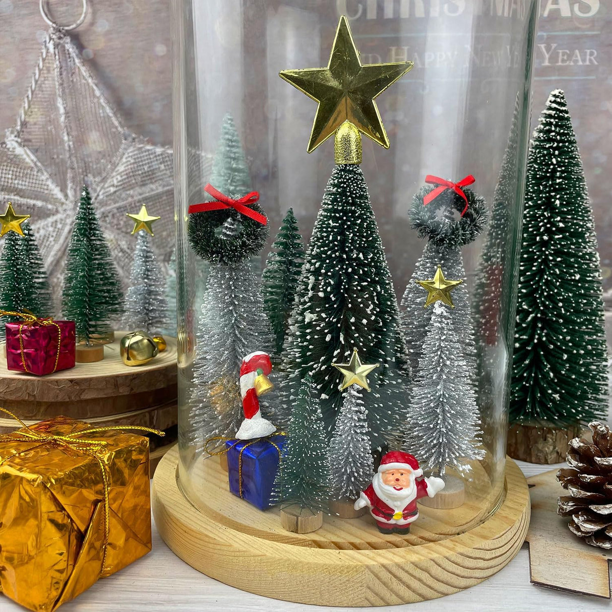 42PCS Árboles de Navidad Miniatura - Decoración Mesa DIY