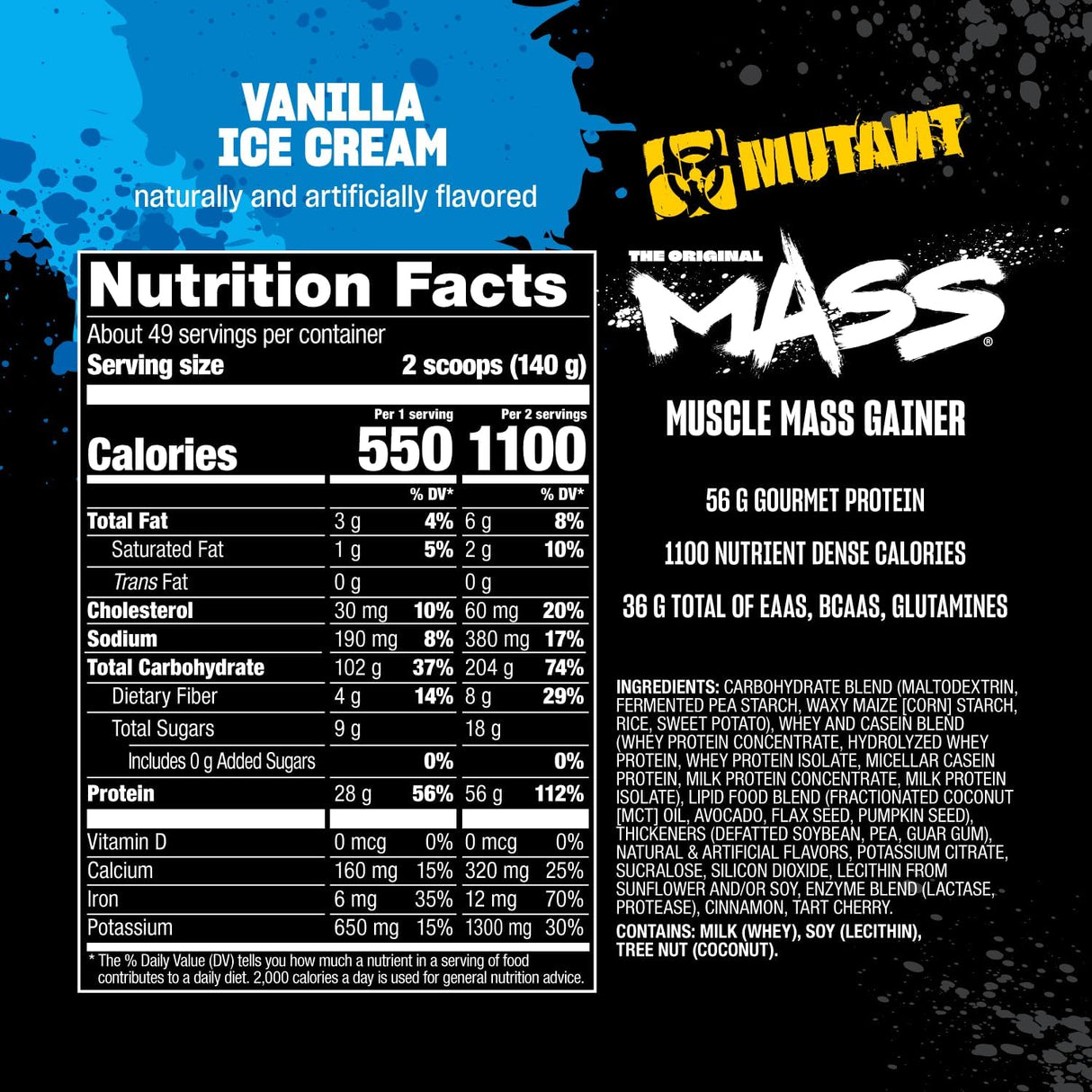 Mutant Mass | Ganador de Peso Alta Caloría 5 lb