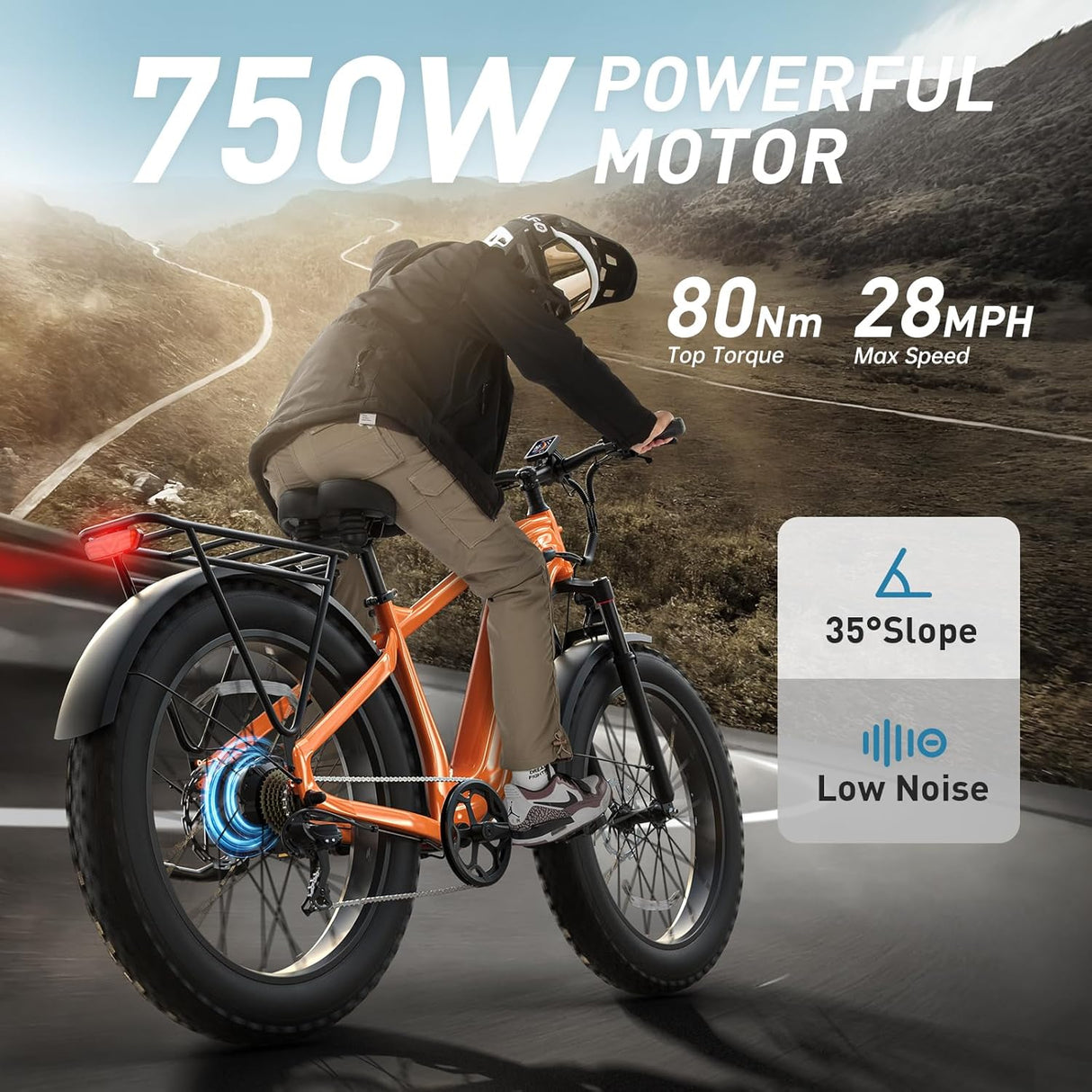 Bicicleta Eléctrica para Adultos Beagle 960W, 26 Montaña, 28MPH