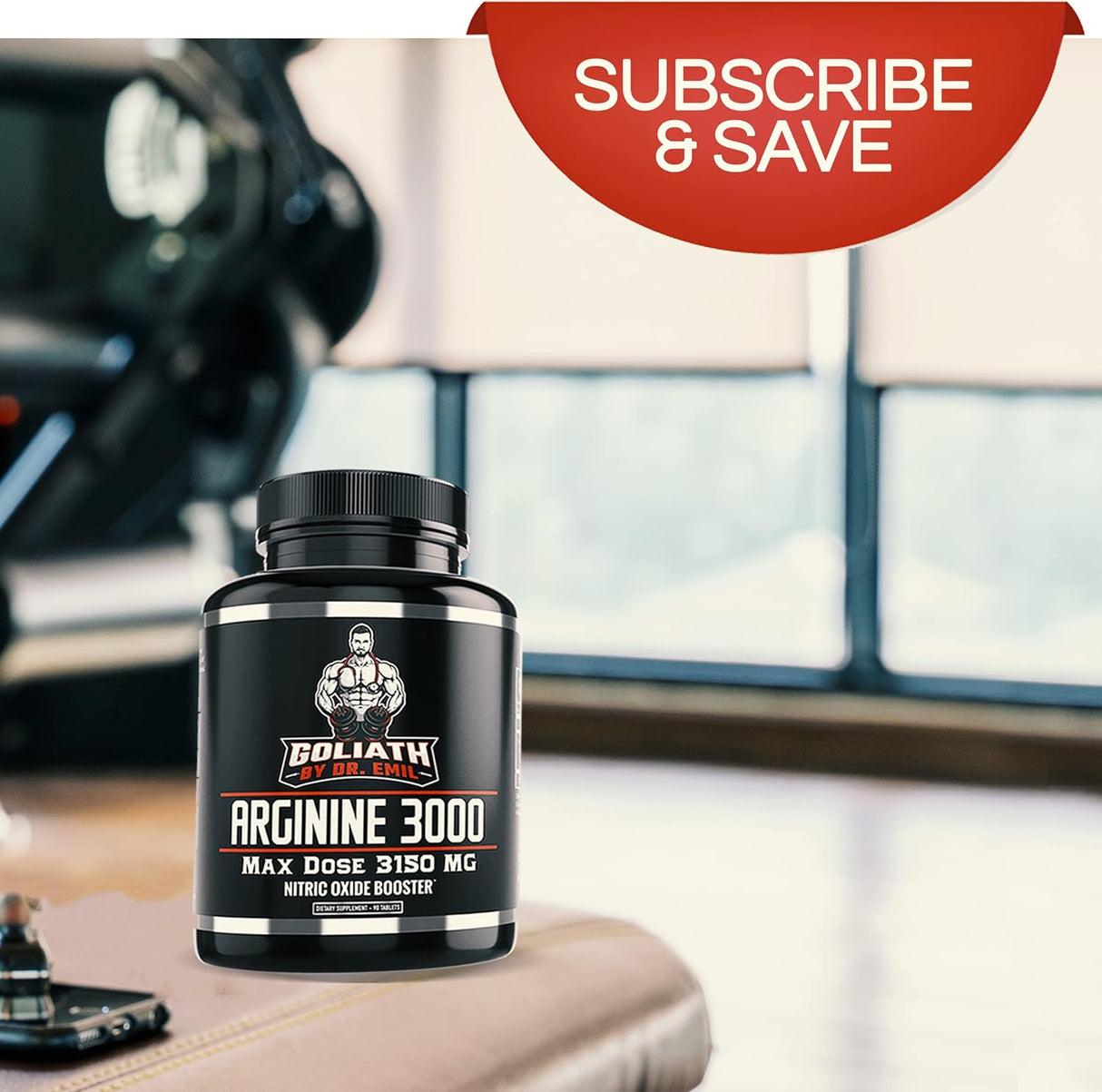 Suplemento L-arginina (3150 mg) para el crecimiento muscular