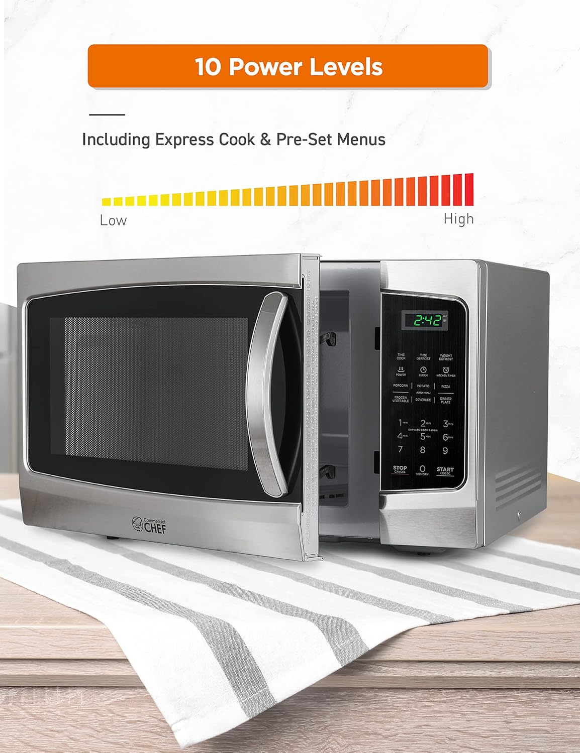 Horno Microondas Comercial Chef 1.3 Cu Ft 1000W con Timer