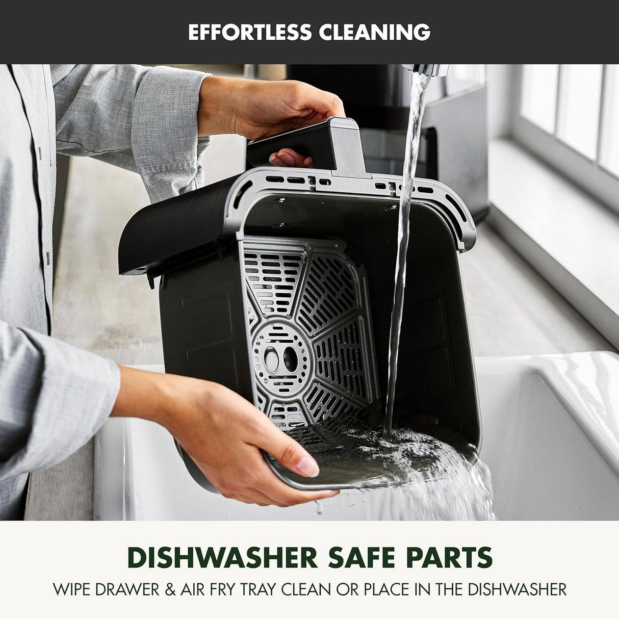 Freidora de aire 7QT GreenPan, Ventana clara, 13 programas