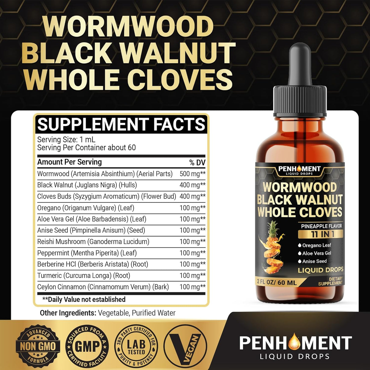Tinte de Black Walnut Wormwood Cloves 2100mg 2FLOZ