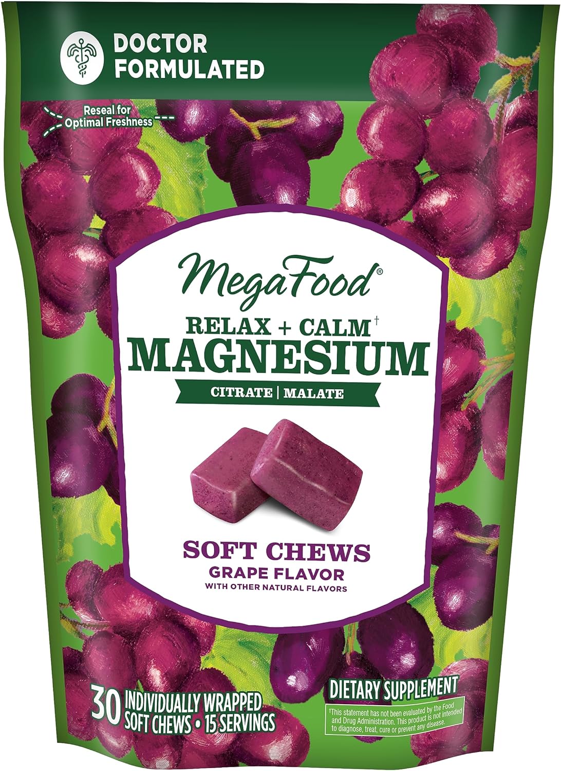 Suplemento MegaFood Relax + Calm - Masticables de magnesio