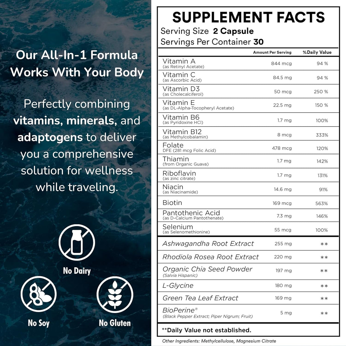 Suplemento 2 Pack: Prevención Jet Lag, Energía y Salud 120ct