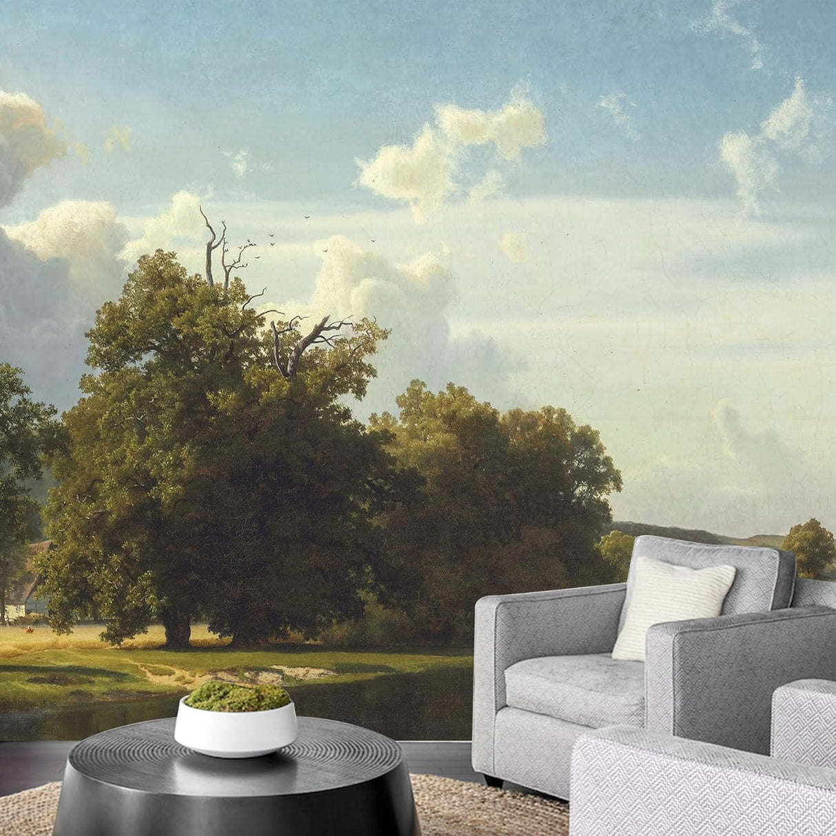 Adhesivo removible de pared/mural escénico de montaña, valle