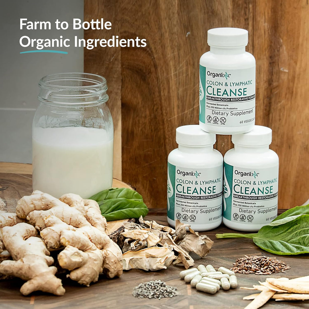 Suplementos de colon y linfáticos cápsula Organixx