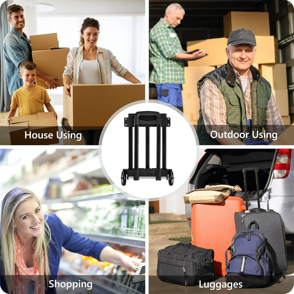 Carretilla Plegable KEDSUM, Carga 290 lbs, Uso Pesado, Modelo 2023