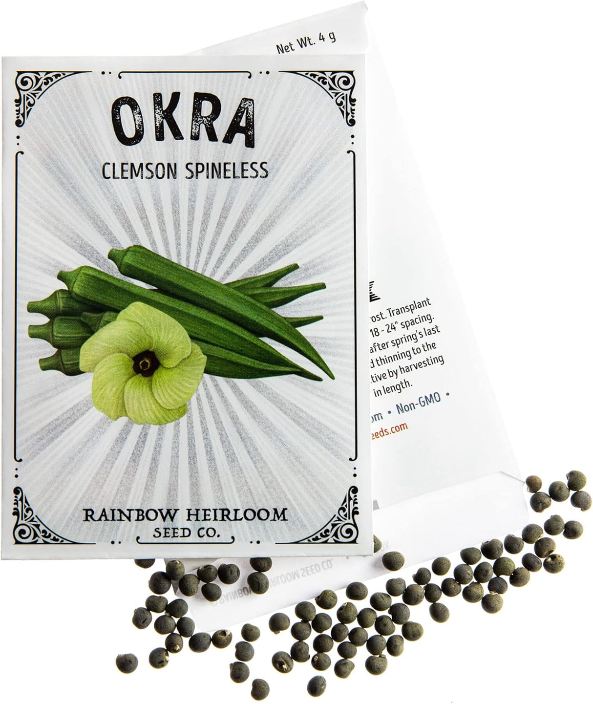 Semillas de Okra para Plantar | Rainbow Heirloom | No GMO, Heirloom