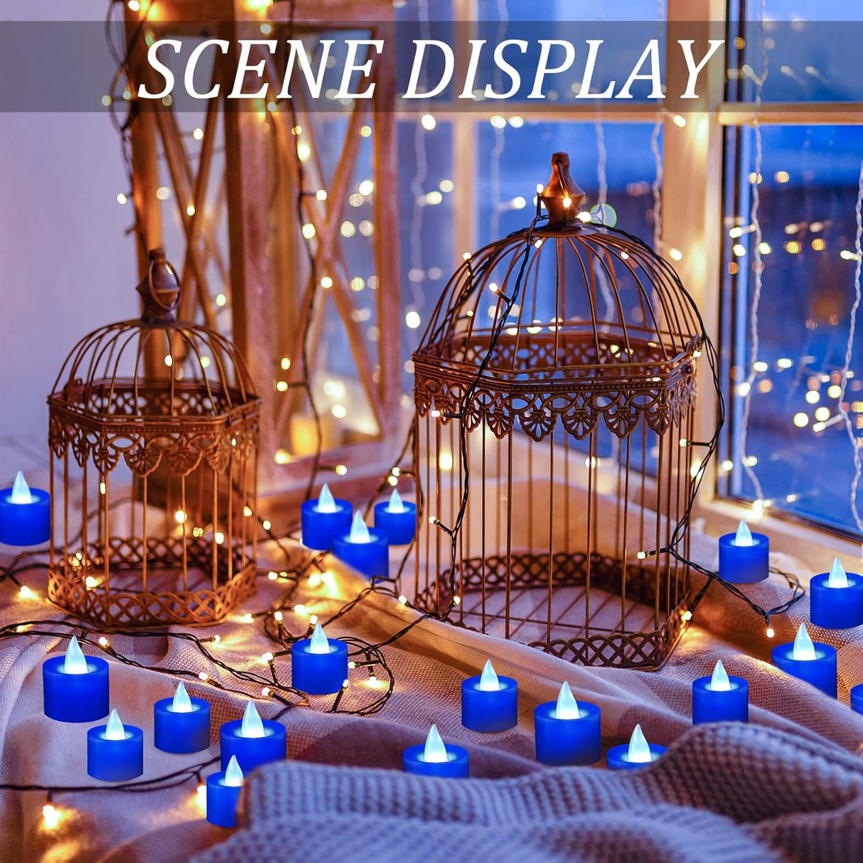 Pétalos de Rosa Artificiales Coume con 72 Velas LED Flameless