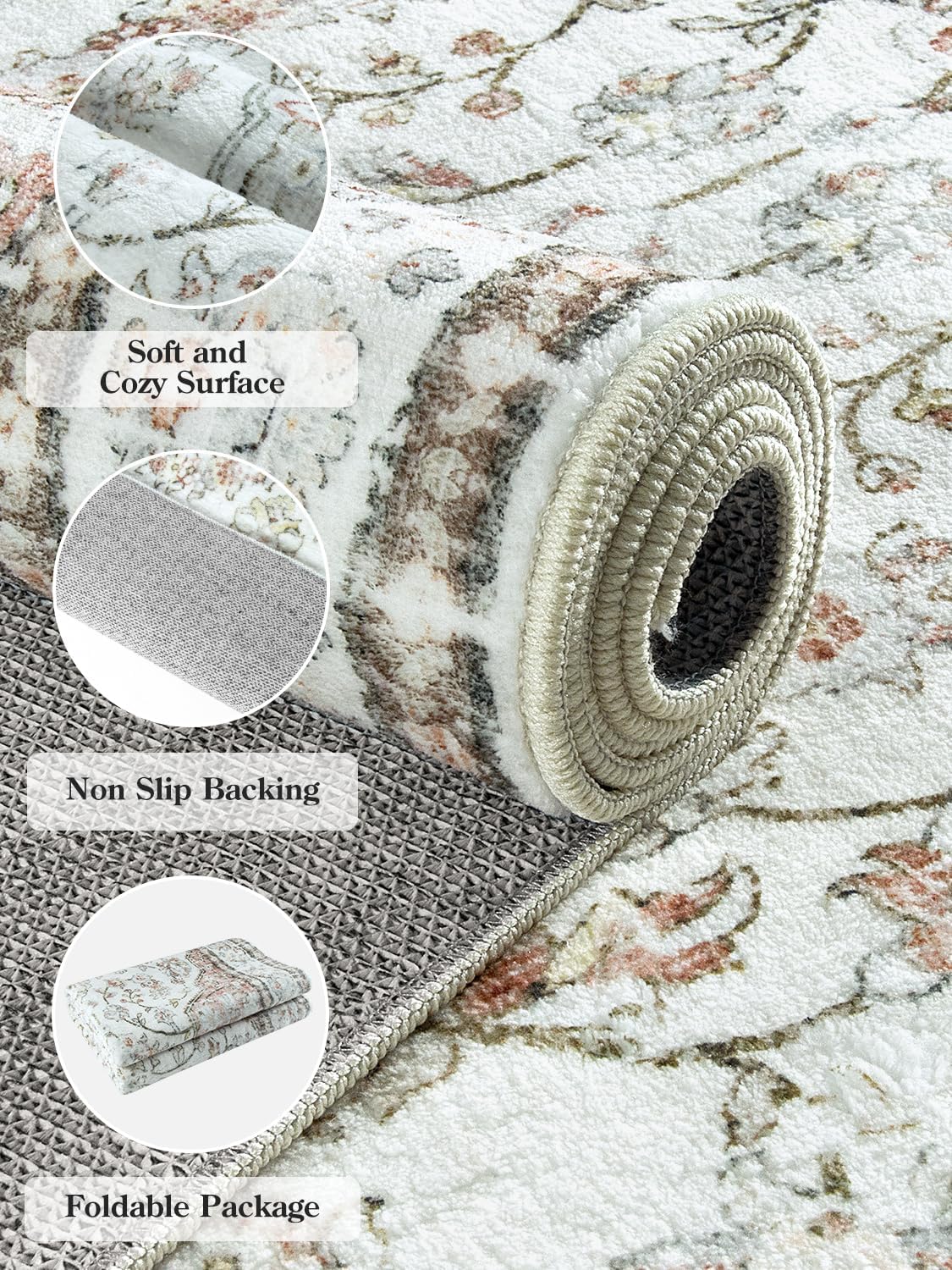 Alfombra tradicional oriental de 3 x 5, Terracota Lahome