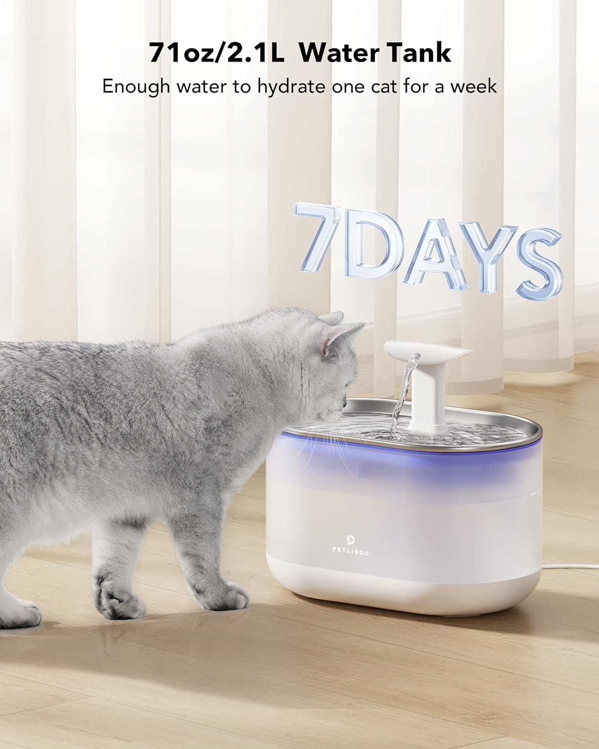 Fuente de agua de 2,1 L para gatos PLWF002 PETLIBRO
