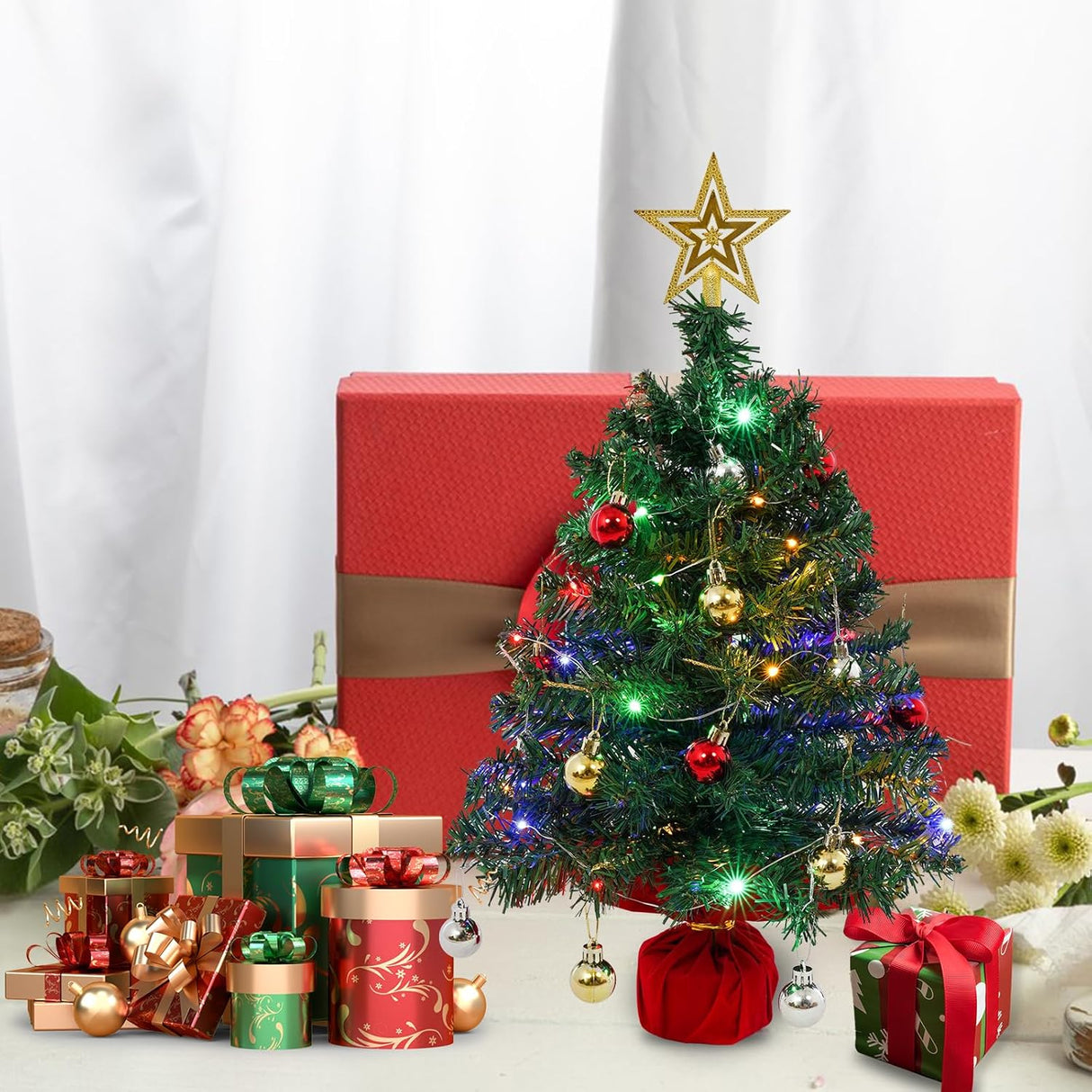 Árbol de Navidad Mini 24 con 30 luces LED, Star Tree