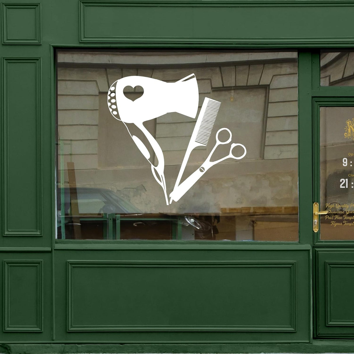 Vinilo Decorativo Herramientas de Belleza Barbería g1299