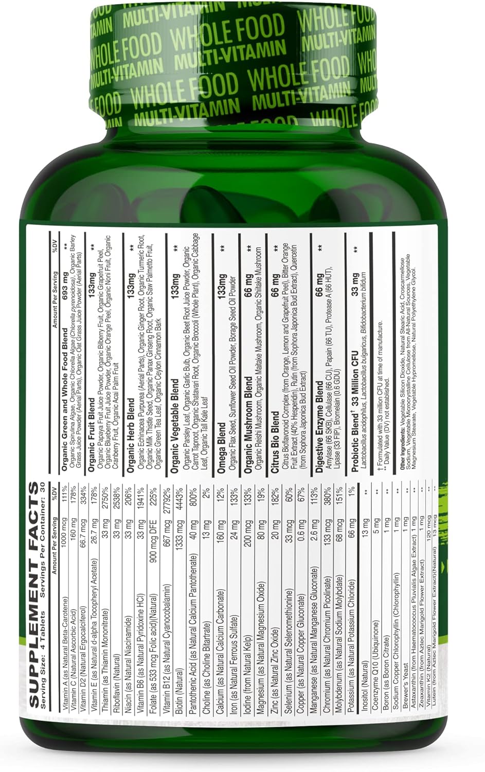 Multivitamínico de Alimentos Enteros para Hombres 120 Tab