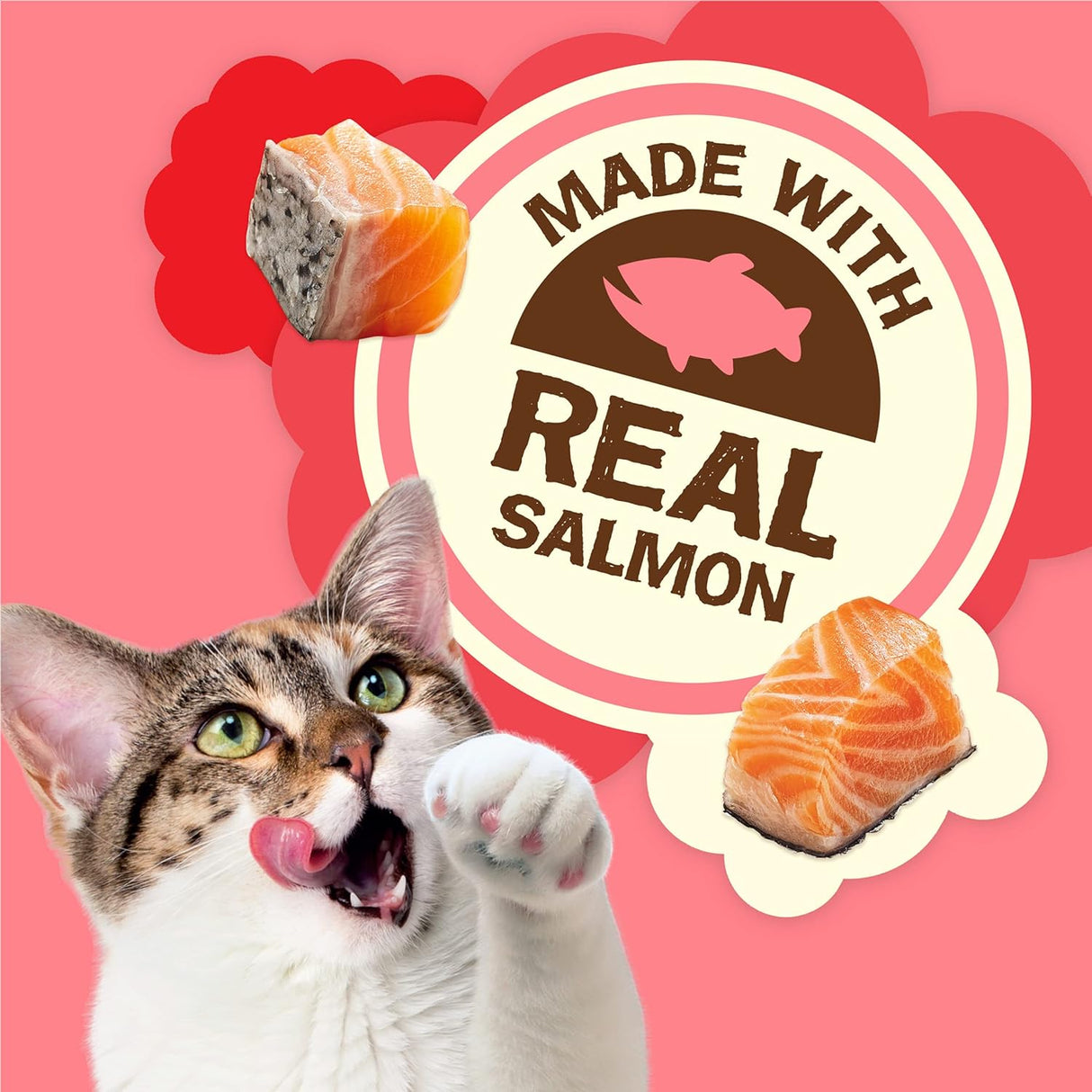 Golosinas naturales para gatos con salmón real y vitaminas