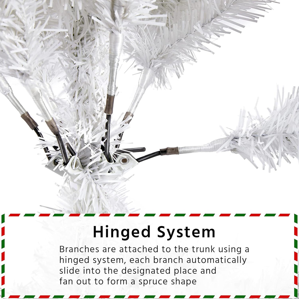 Árbol de Navidad Artificial de 7.5ft con Soporte Plegable