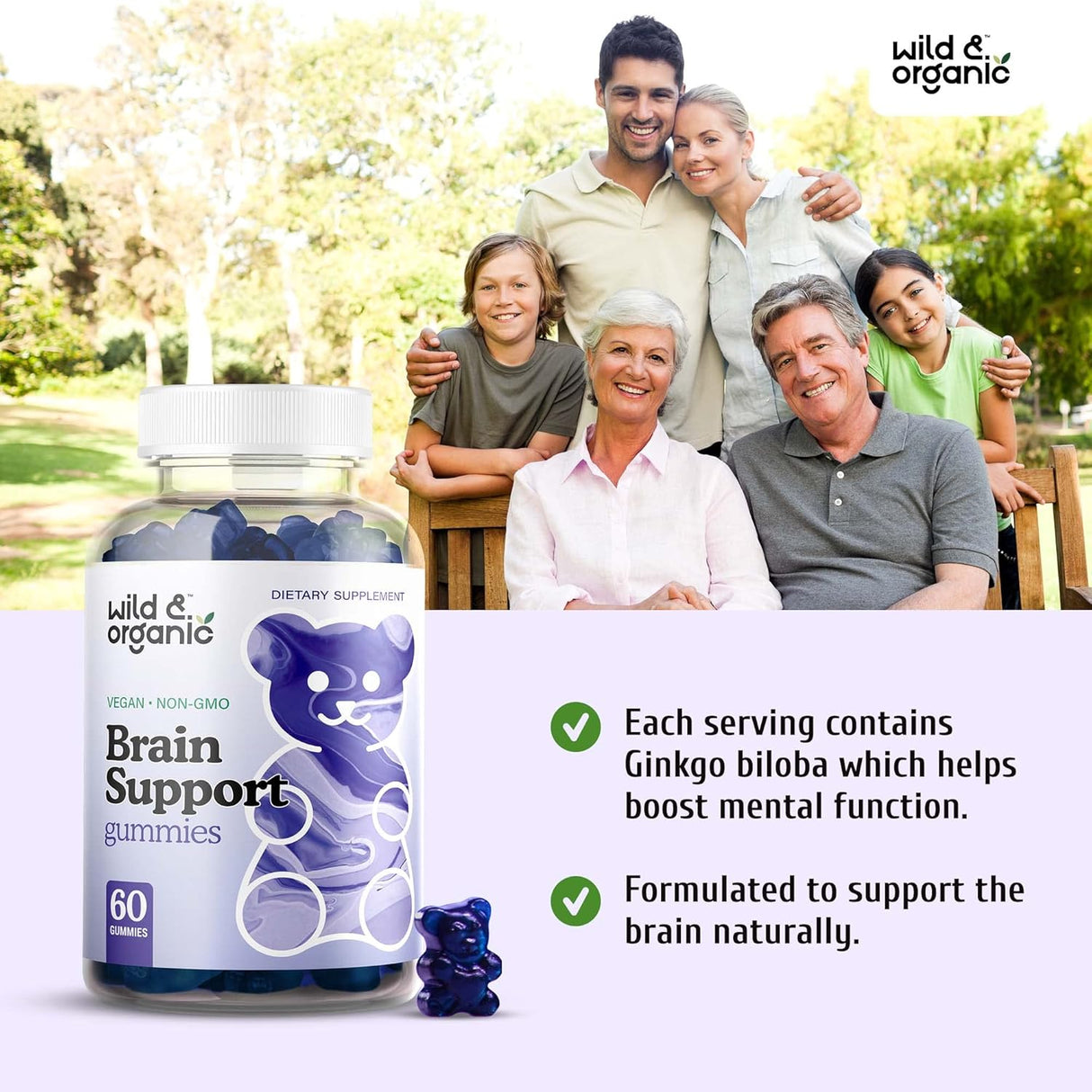 Suplemento Organic Gomitas potenciadoras del cerebro 60 und