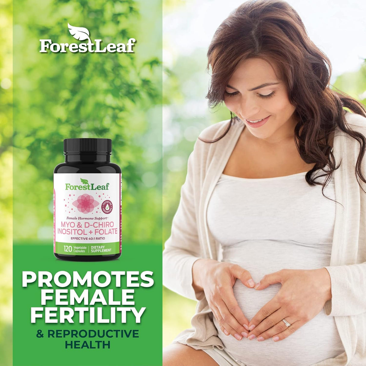 Suplemento de inositol Myo y D-Chiro con folato equilibrio