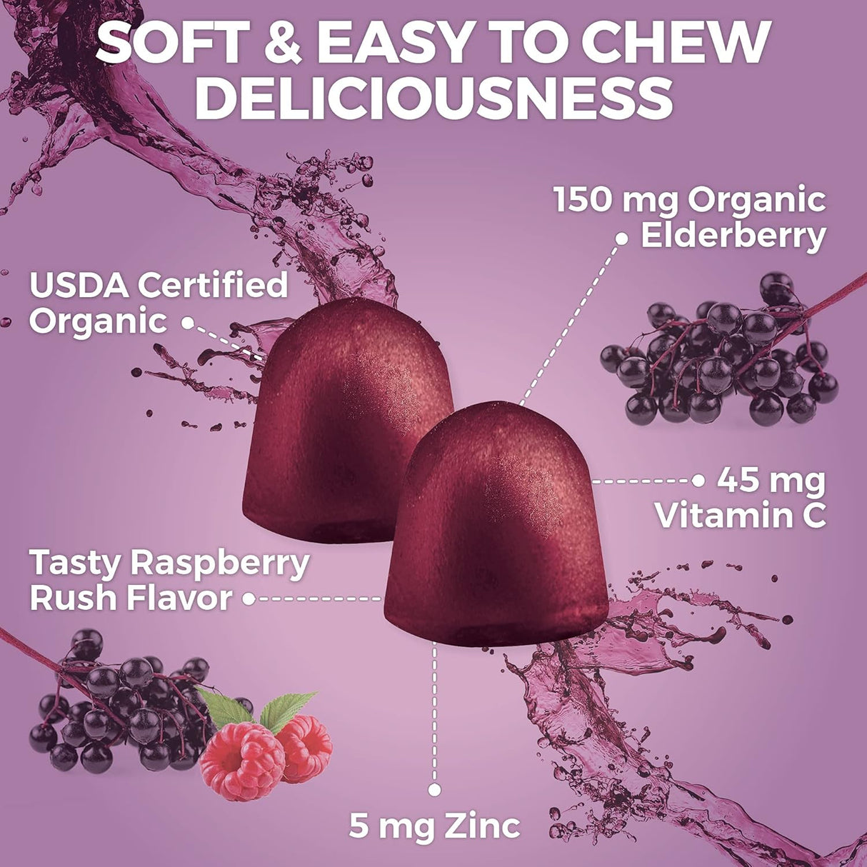 Suplementos Alimenticios de saúco negras orgánicas con zinc