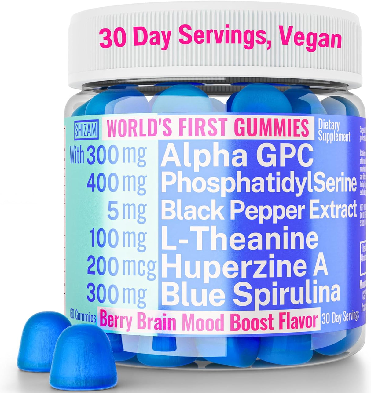 Gominolas de Alpha GPC Huperzine A PhosphatidylSerine L-Theanine