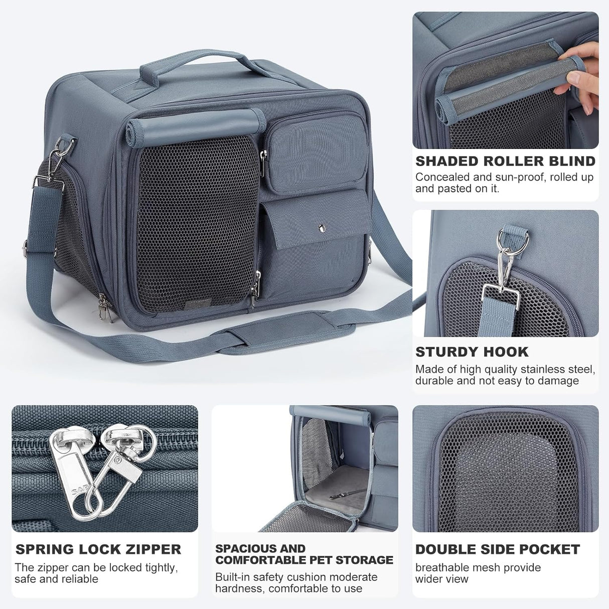 Mochila Transportadora Grande para Gatos y Perros, Aprobada