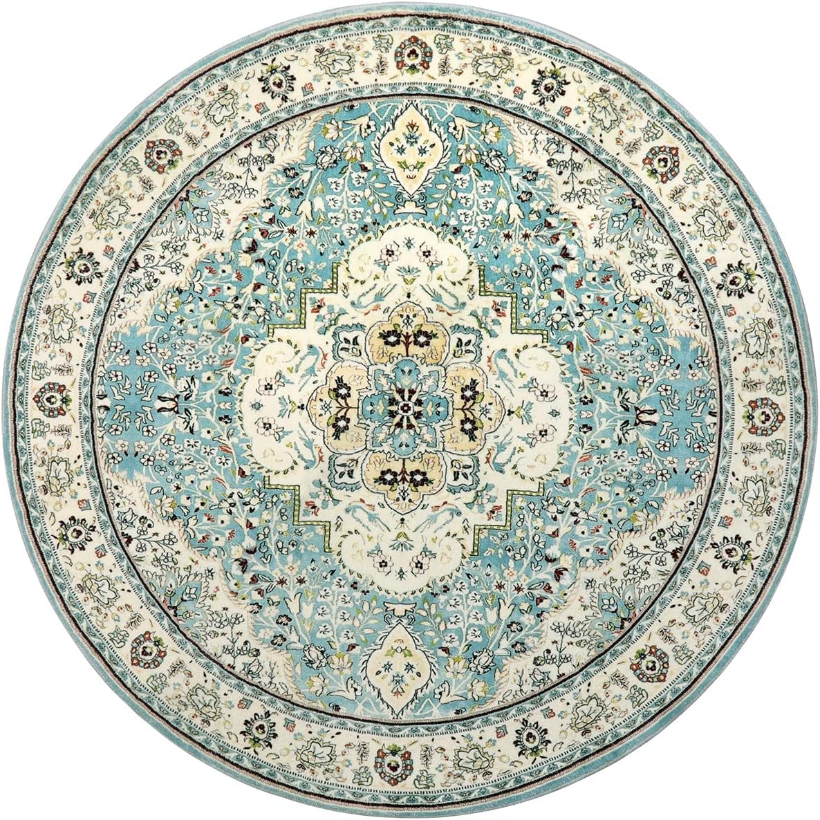 Tapetes decorativos redonda de medallón floral