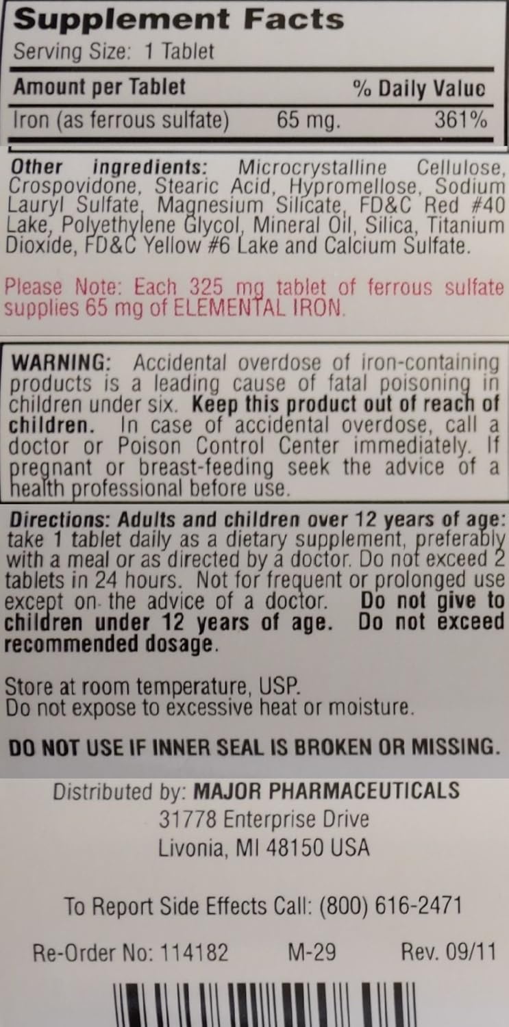 Suplemento Sulfato Ferroso FC 325mg (5GR) 100 unid 2 pack