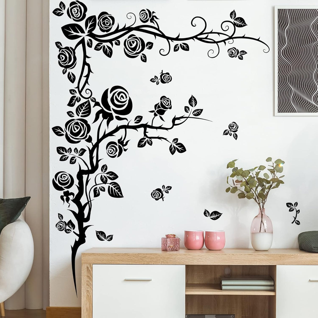 Vinilos 3D Flores Pared Amaonm, Decoración Removible para Hogar